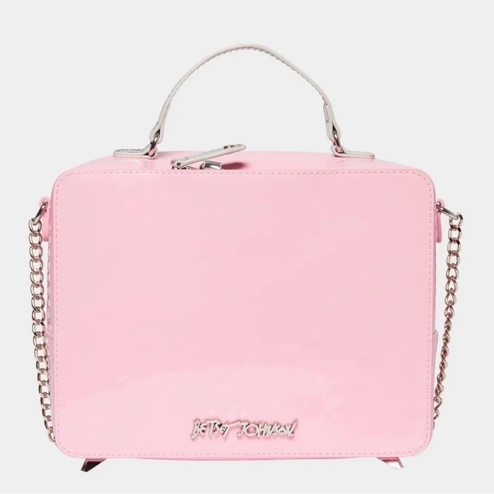 NWT Betsey Johnson Kitsch Pink Boob TubeCrossbody Bag & TV Remote Pouch BJ32545M